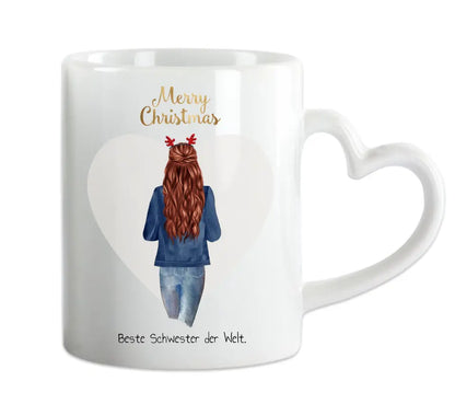 Weihnachtsgeschenk Schwester, Lieblingsschwester- personalisierte Tasse beste Schwester - Geburtstagsgeschenk - Weihnachtsgeschenk