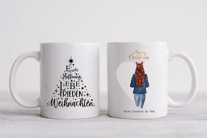 Weihnachtsgeschenk Schwester, Lieblingsschwester- personalisierte Tasse beste Schwester - Geburtstagsgeschenk - Weihnachtsgeschenk