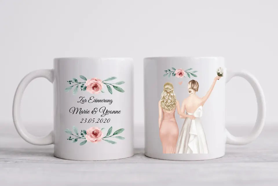 Personalisierte Tasse Geschenk Trauzeugin - Brautgeschenk - Hochzeitsgeschenk