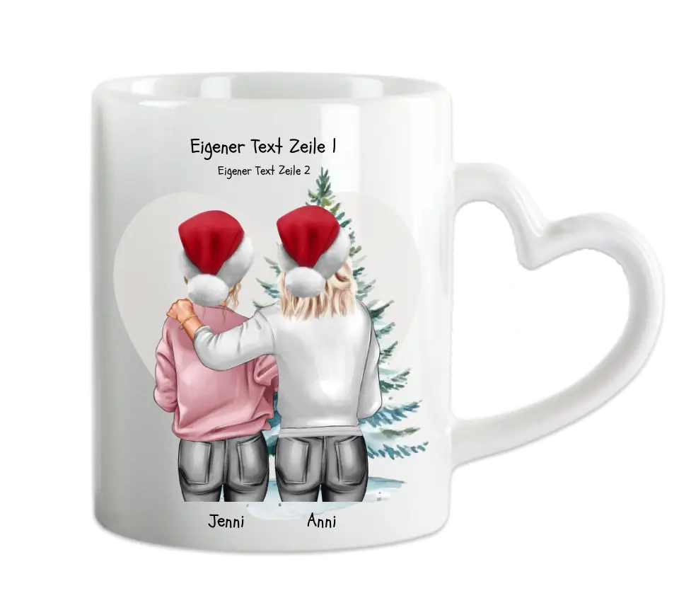 Personalisierte Tasse Nikolausgeschenk, Weihnachtsgeschenk für Geschwister, für Freundin personalisiertes Weihnachts-Tasse kleine Schwester, großer Schwester, Mama Tochter Geschenk