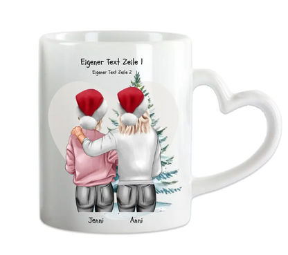 Personalisierte Tasse Nikolausgeschenk, Weihnachtsgeschenk für Geschwister, für Freundin personalisiertes Weihnachts-Tasse kleine Schwester, großer Schwester, Mama Tochter Geschenk