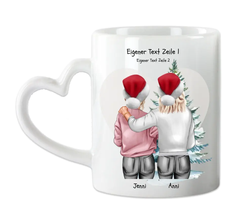 Personalisierte Tasse Nikolausgeschenk, Weihnachtsgeschenk für Geschwister, für Freundin personalisiertes Weihnachts-Tasse kleine Schwester, großer Schwester, Mama Tochter Geschenk