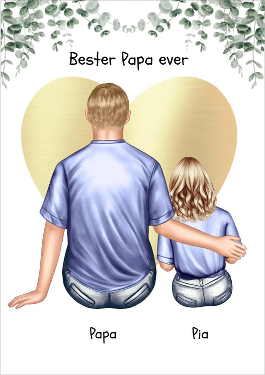 Personalisiertes Poster Geschenk Papa Tochter/Sohn  - Vatertagsgeschenk - Geburtstagsgeschenk - Ostergeschenk Papa