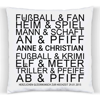 Hochzeitsgeschenk für den Fußballfans - Fußball Sprüche Kissen - Personalisiertes Kissen Geschenk mit Namen zur Hochzeit, Weihnachtsgeschenk von Zeitraum-Kunstdrucke