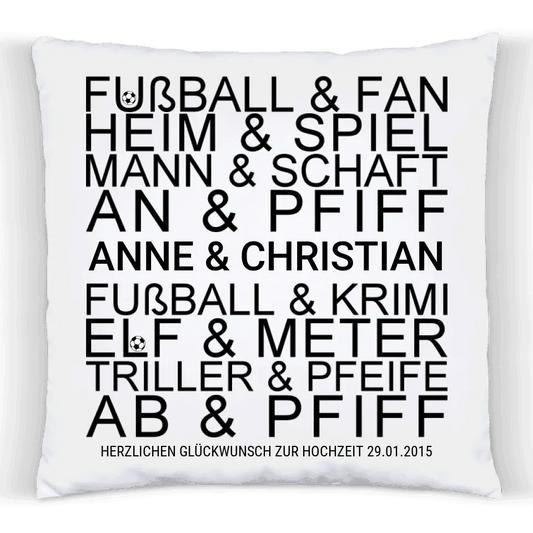 Hochzeitsgeschenk für den Fußballfans - Fußball Sprüche Kissen - Personalisiertes Kissen Geschenk mit Namen zur Hochzeit, Weihnachtsgeschenk von Zeitraum-Kunstdrucke