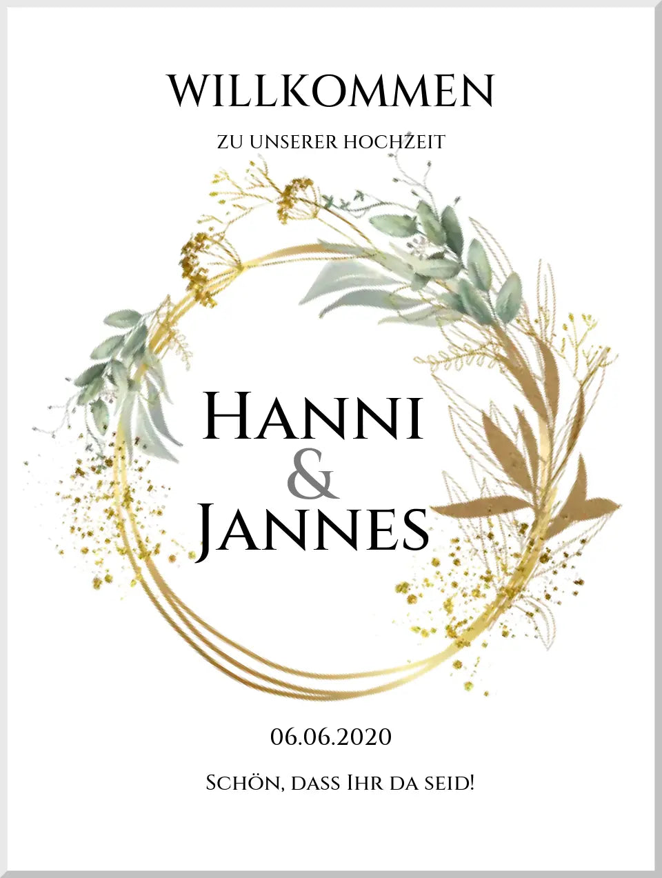 Willkommensposter Hochzeit  | Willkommensschild Hochzeit personalisiert | Hochzeitsempfang Tafel