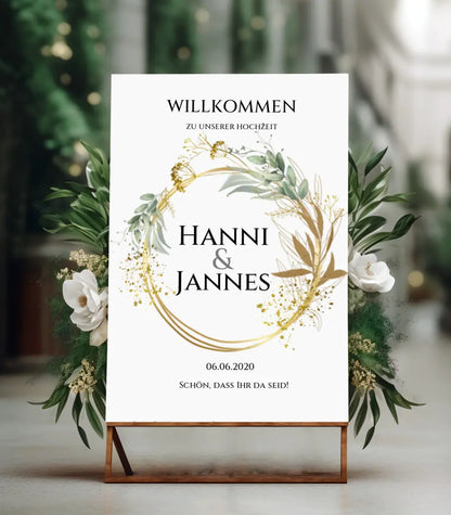 Willkommensposter Hochzeit  | Willkommensschild Hochzeit personalisiert | Hochzeitsempfang Tafel