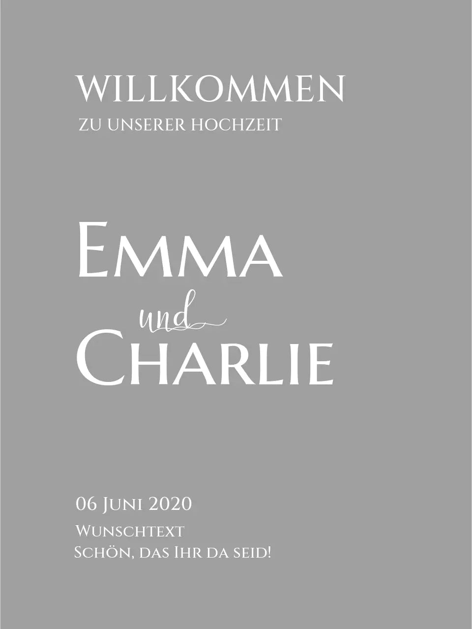 Willkommensposter Hochzeit  | Willkommensschild Hochzeit personalisiert | Hochzeitsempfang Tafel