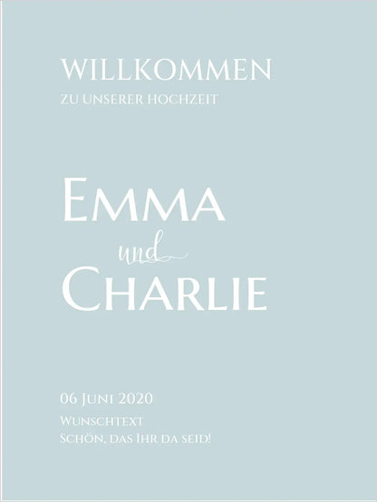Willkommensposter Hochzeit  | Willkommensschild Hochzeit personalisiert | Hochzeitsempfang Tafel