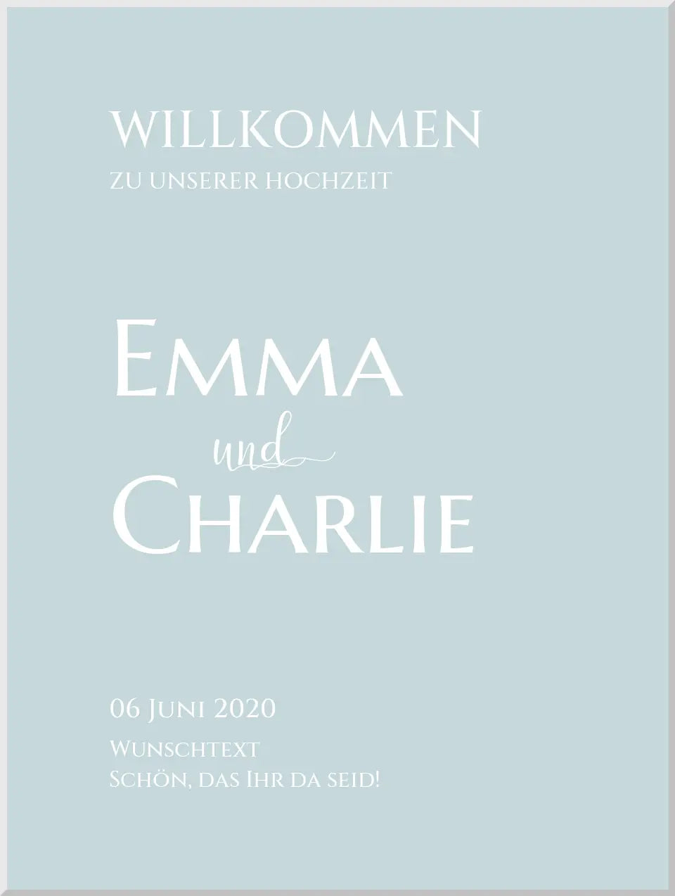 Willkommensposter Hochzeit  | Willkommensschild Hochzeit personalisiert | Hochzeitsempfang Tafel