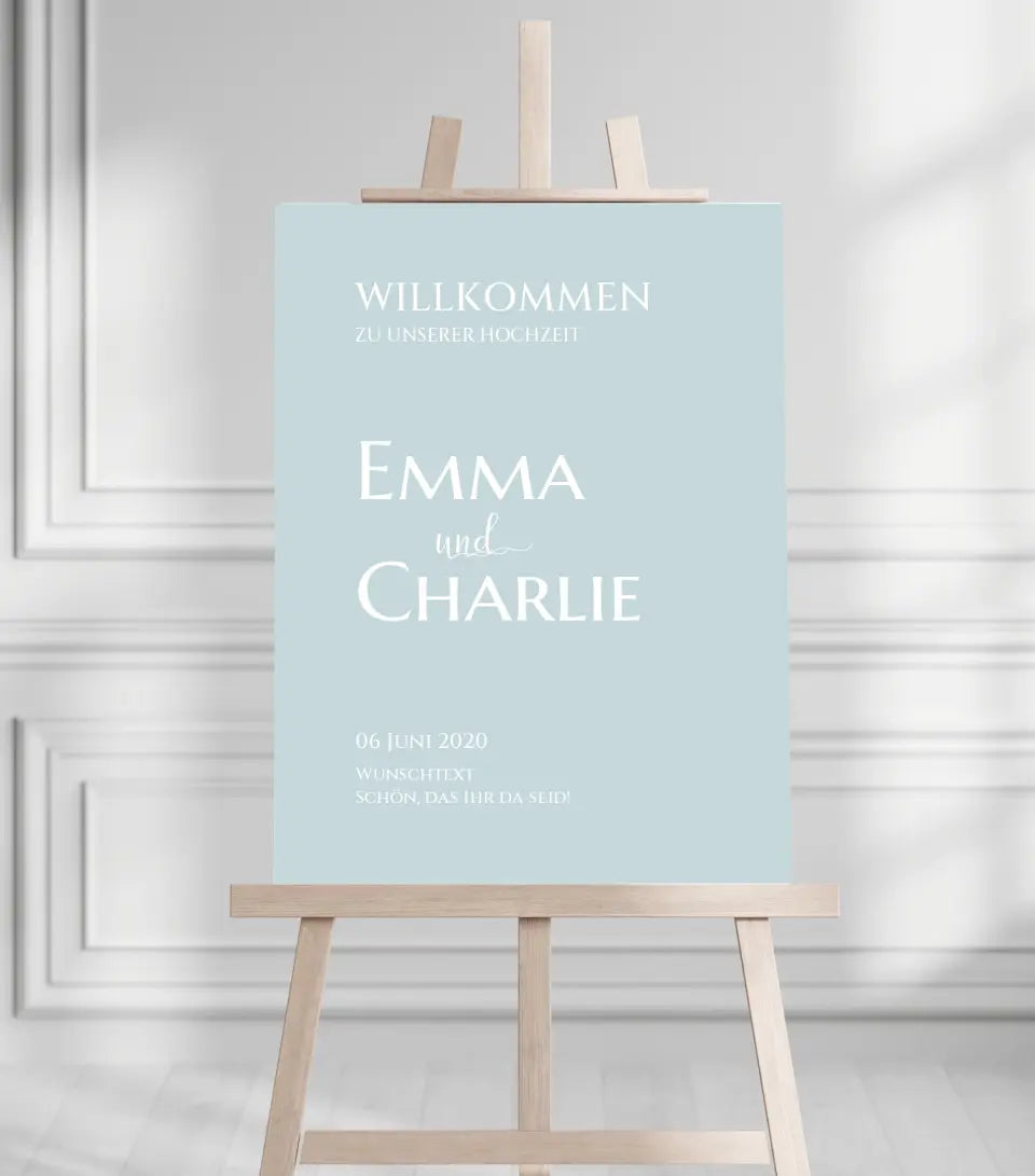 Willkommensposter Hochzeit  | Willkommensschild Hochzeit personalisiert | Hochzeitsempfang Tafel