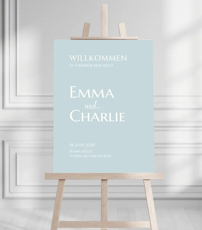 Willkommensposter Hochzeit  | Willkommensschild Hochzeit personalisiert | Hochzeitsempfang Tafel