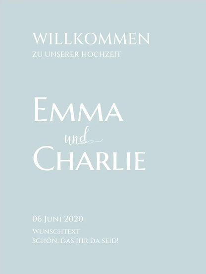 Willkommensposter Hochzeit  | Willkommensschild Hochzeit personalisiert | Hochzeitsempfang Tafel
