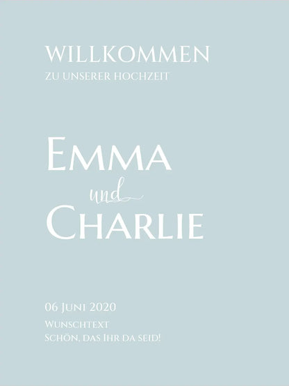 Willkommensposter Hochzeit  | Willkommensschild Hochzeit personalisiert | Hochzeitsempfang Tafel