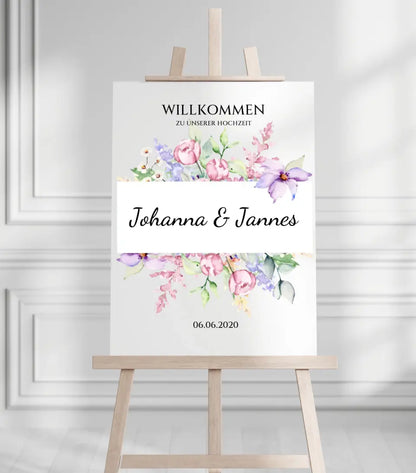 Willkommensposter Hochzeit  | Willkommensschild Hochzeit personalisiert | Hochzeitsempfang Tafel