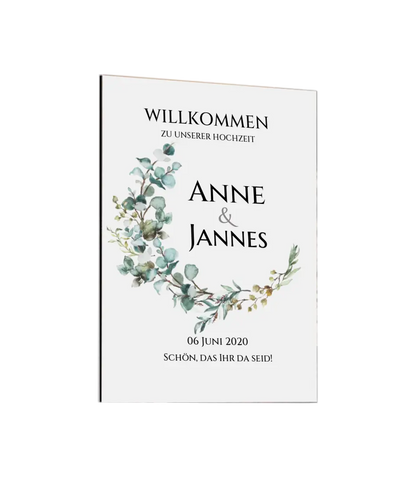 Willkommensposter Hochzeit  | Willkommensschild Hochzeit personalisiert mit Namen Datum | Hochzeitsempfang Schild