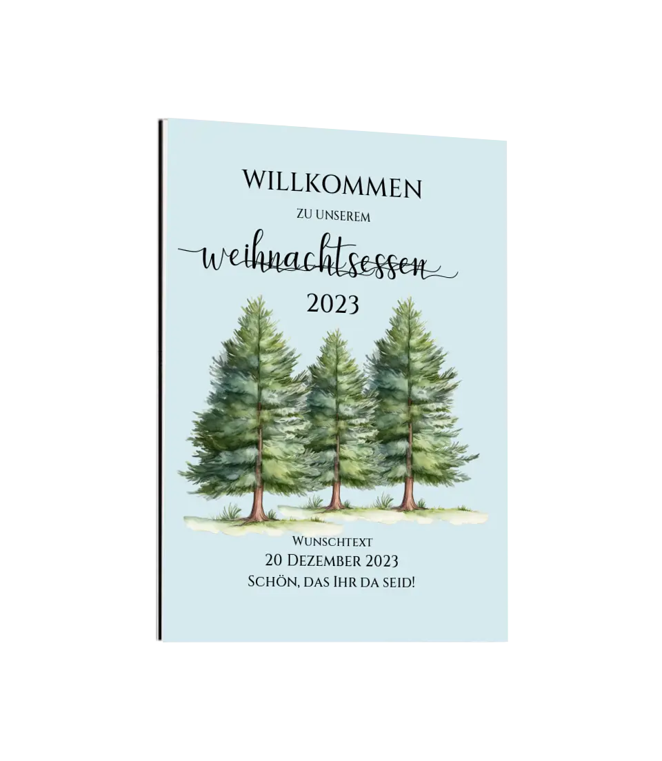 Weihnachtsschild Willkommen mit Tannenbäumen | Weihnachtsposter | Willkommensschild Weihnachten | Einladung Weihnachten Weihnachtsessen