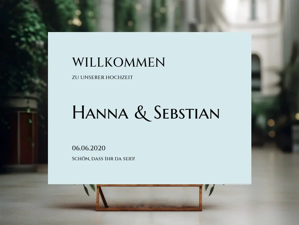 Willkommensposter Hochzeit  | Willkommensschild Hochzeit personalisiert mit Namen Datum | Empfang Schild Hochzeit