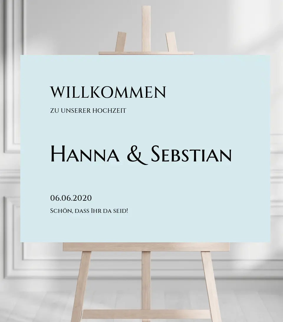 Willkommensposter Hochzeit  | Willkommensschild Hochzeit personalisiert mit Namen Datum | Empfang Schild Hochzeit