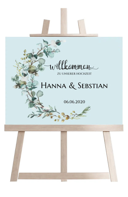 Willkommensposter Hochzeit  | Willkommensschild Hochzeit personalisiert mit Namen Datum | Empfang Schild Hochzeit