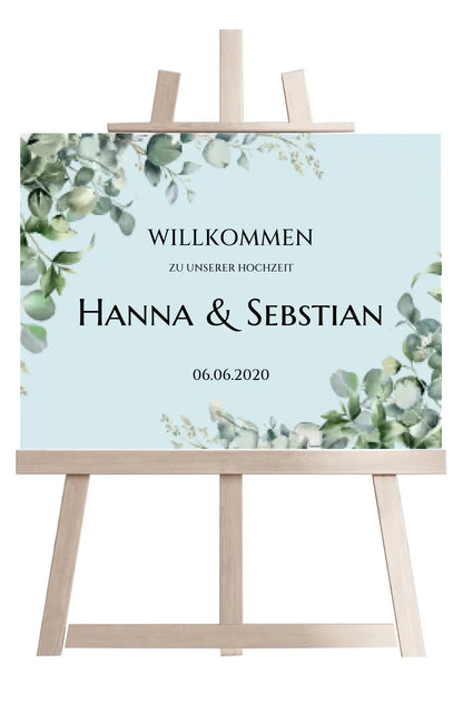 Willkommensposter Hochzeit  | Willkommensschild Hochzeit personalisiert mit Namen Datum | Empfang Schild Hochzeit