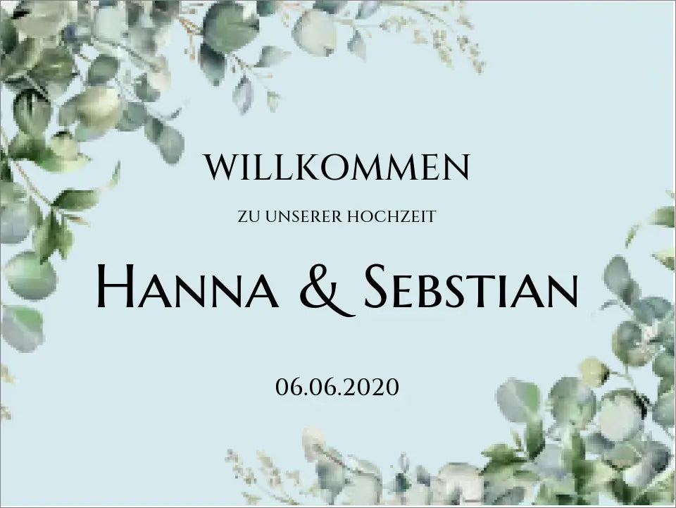 Willkommensposter Hochzeit  | Willkommensschild Hochzeit personalisiert mit Namen Datum | Empfang Schild Hochzeit