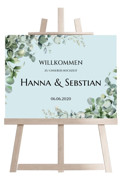 Willkommensposter Hochzeit  | Willkommensschild Hochzeit personalisiert mit Namen Datum | Empfang Schild Hochzeit