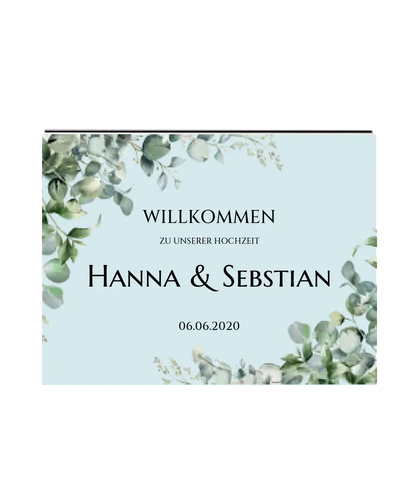 Willkommensposter Hochzeit  | Willkommensschild Hochzeit personalisiert mit Namen Datum | Empfang Schild Hochzeit