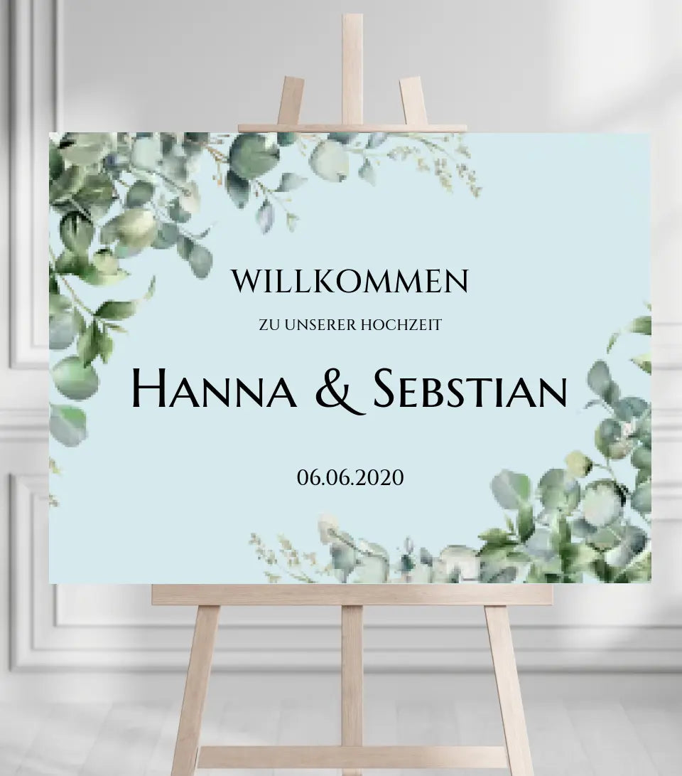 Willkommensposter Hochzeit  | Willkommensschild Hochzeit personalisiert mit Namen Datum | Empfang Schild Hochzeit