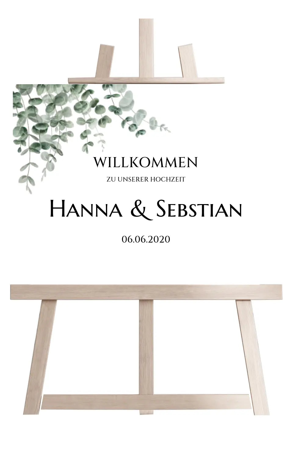 Willkommensposter Hochzeit  | Willkommensschild Hochzeit personalisiert mit Namen Datum | Empfang Schild Hochzeit