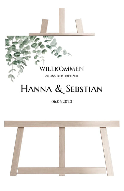 Willkommensposter Hochzeit  | Willkommensschild Hochzeit personalisiert mit Namen Datum | Empfang Schild Hochzeit