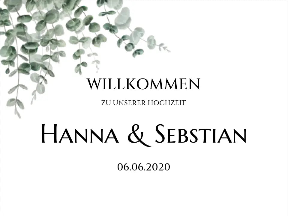 Willkommensposter Hochzeit  | Willkommensschild Hochzeit personalisiert mit Namen Datum | Empfang Schild Hochzeit