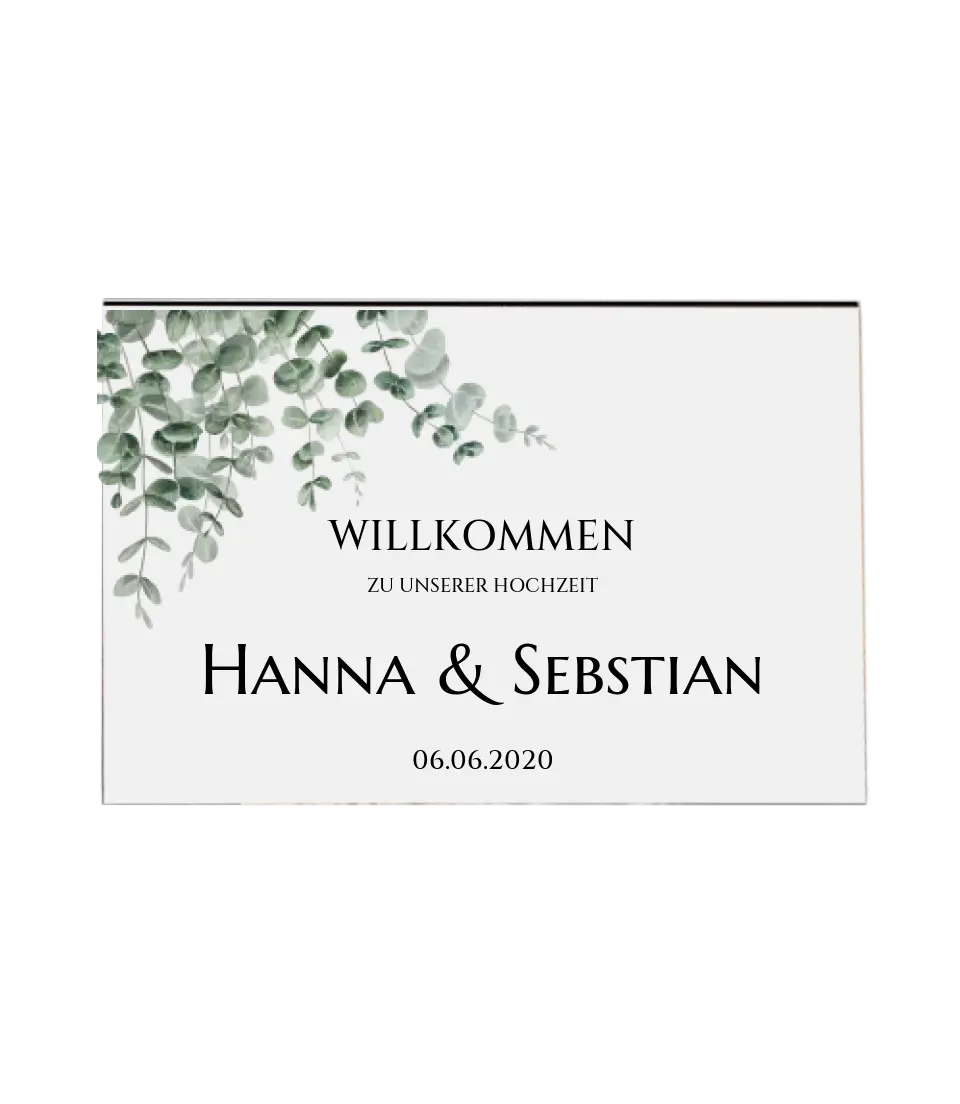 Willkommensposter Hochzeit  | Willkommensschild Hochzeit personalisiert mit Namen Datum | Empfang Schild Hochzeit