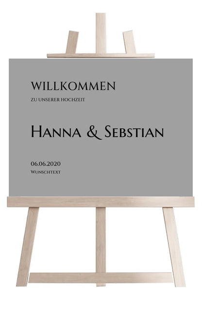 Willkommensposter Hochzeit  | Willkommensschild Hochzeit personalisiert mit Namen Datum | Empfang Schild Hochzeit