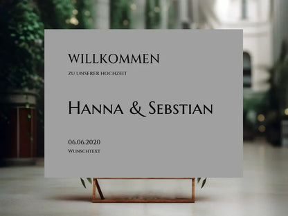 Willkommensposter Hochzeit  | Willkommensschild Hochzeit personalisiert mit Namen Datum | Empfang Schild Hochzeit