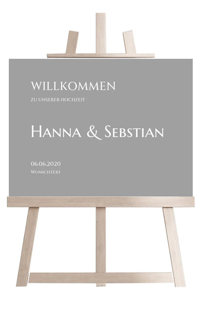 Willkommensposter Hochzeit  | Willkommensschild Hochzeit personalisiert mit Namen Datum | Empfang Schild Hochzeit