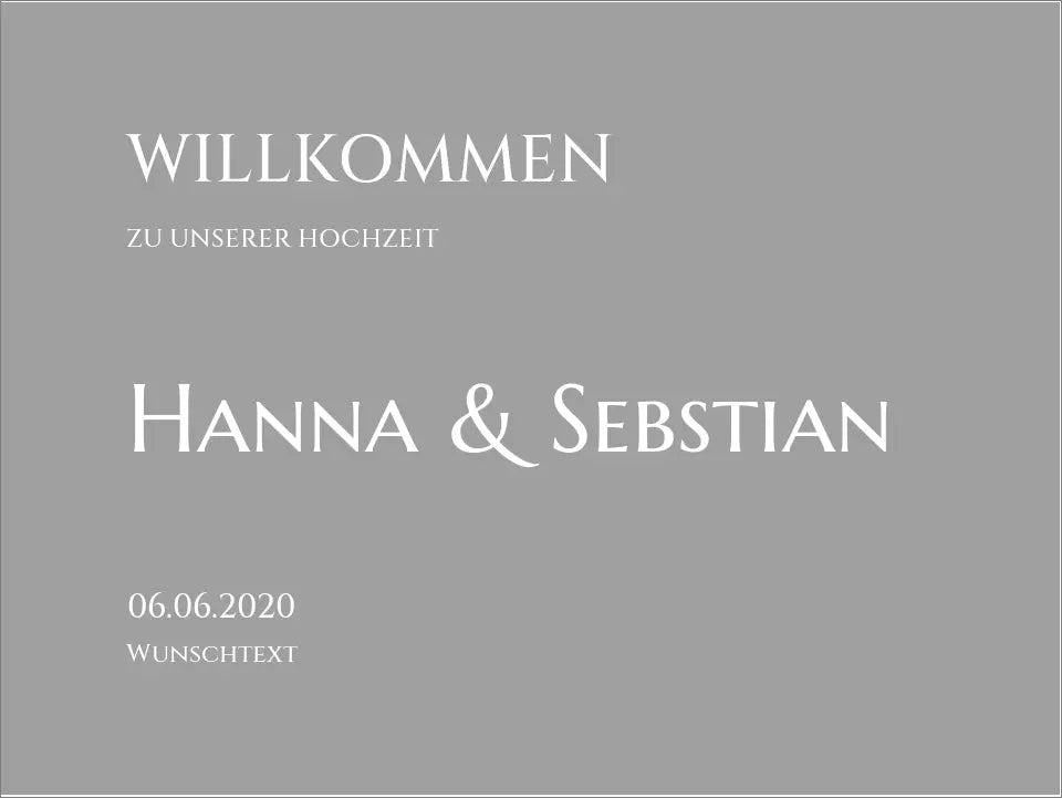 Willkommensposter Hochzeit  | Willkommensschild Hochzeit personalisiert mit Namen Datum | Empfang Schild Hochzeit