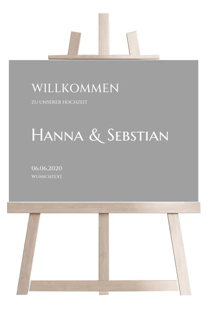 Willkommensposter Hochzeit  | Willkommensschild Hochzeit personalisiert mit Namen Datum | Empfang Schild Hochzeit