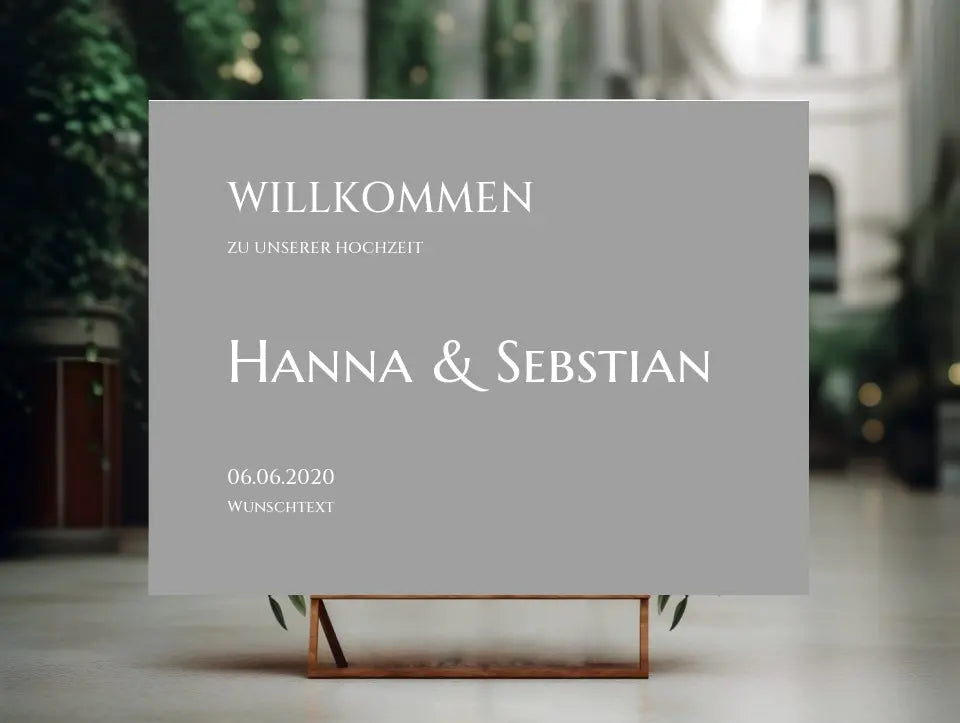 Willkommensposter Hochzeit  | Willkommensschild Hochzeit personalisiert mit Namen Datum | Empfang Schild Hochzeit