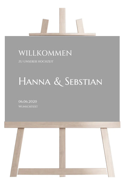 Willkommensposter Hochzeit  | Willkommensschild Hochzeit personalisiert mit Namen Datum | Empfang Schild Hochzeit