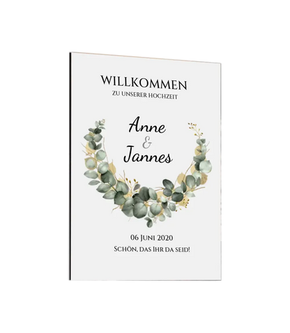 Willkommensposter Hochzeit  | Willkommensschild Hochzeit personalisiert mit Namen Datum | Empfang Schild Hochzeit