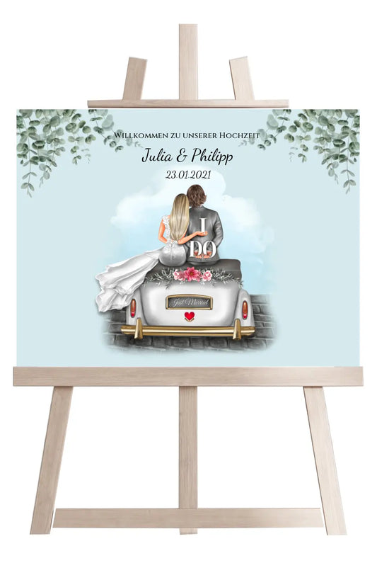 Willkommensposter Hochzeit  | Willkommensschild Hochzeit personalisiert mit Namen Datum | Empfang Schild Hochzeit