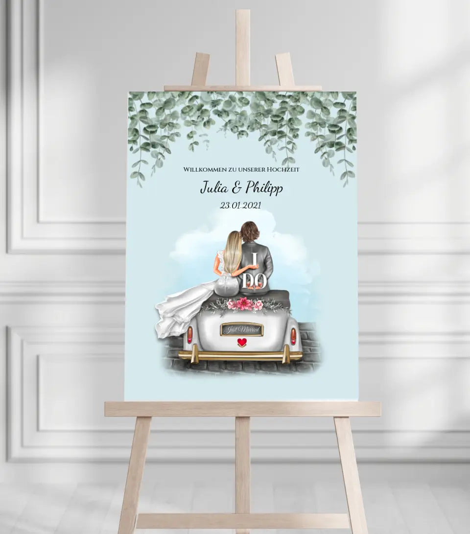 Willkommensposter Hochzeit  | Willkommensschild Hochzeit personalisiert | Hochzeitsempfang Tafel