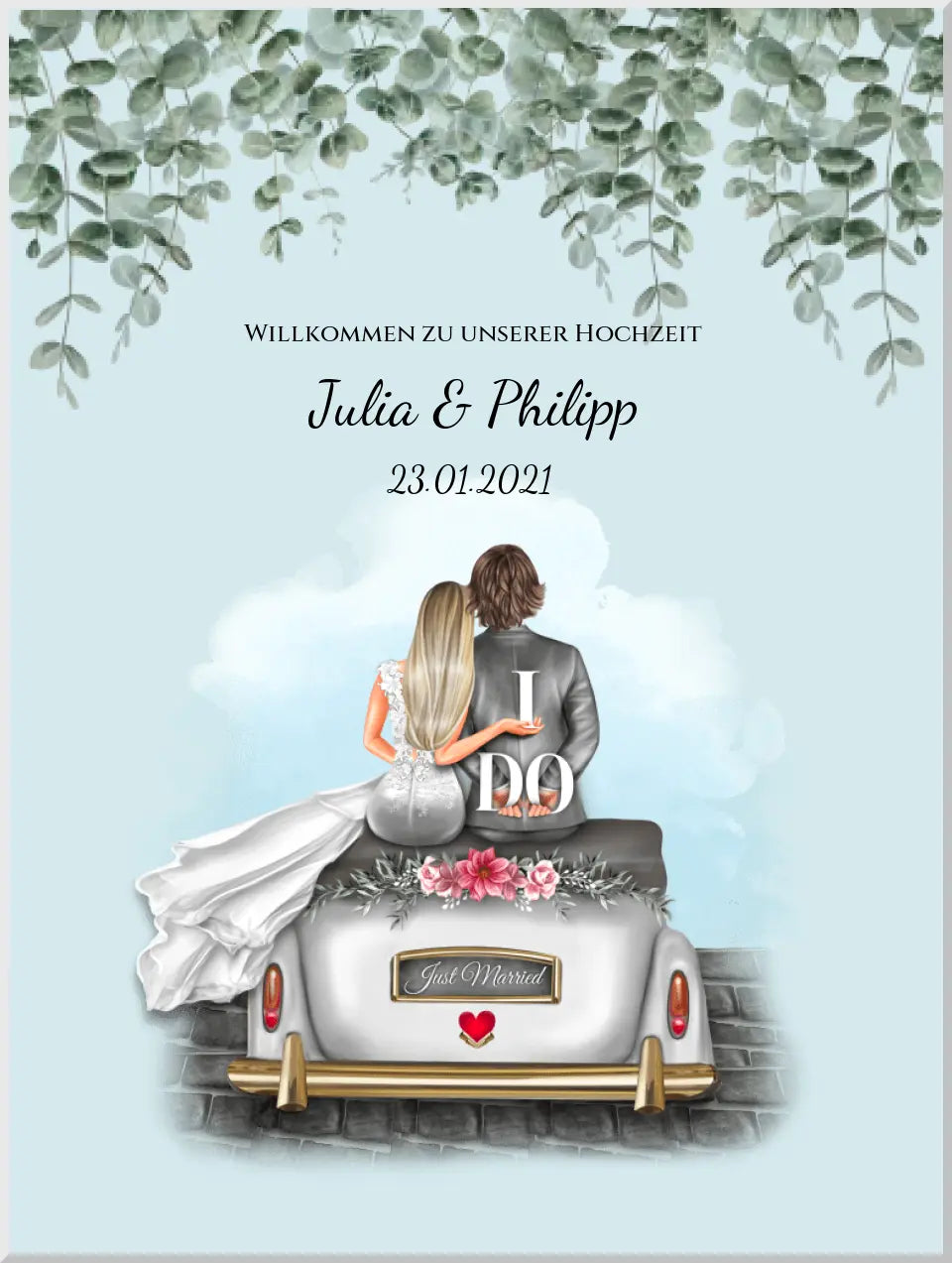 Willkommensposter Hochzeit  | Willkommensschild Hochzeit personalisiert | Hochzeitsempfang Tafel