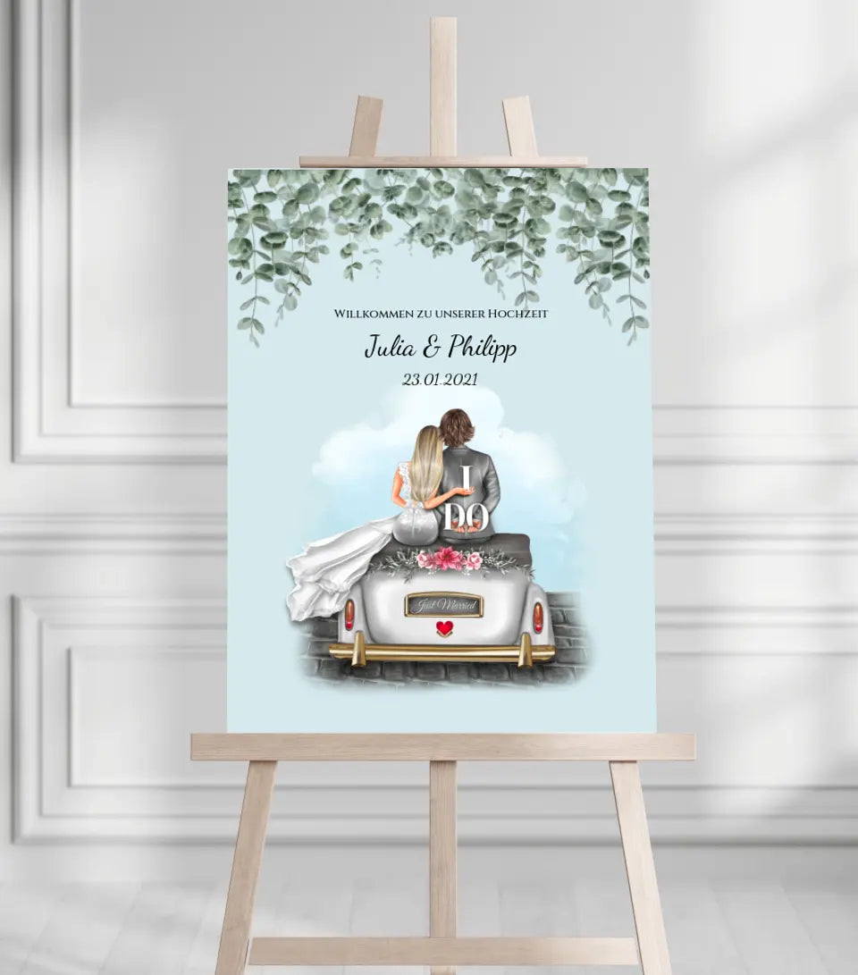 Willkommensposter Hochzeit  | Willkommensschild Hochzeit personalisiert | Hochzeitsempfang Tafel