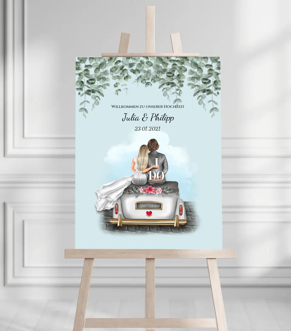 Willkommensposter Hochzeit  | Willkommensschild Hochzeit personalisiert | Hochzeitsempfang Tafel