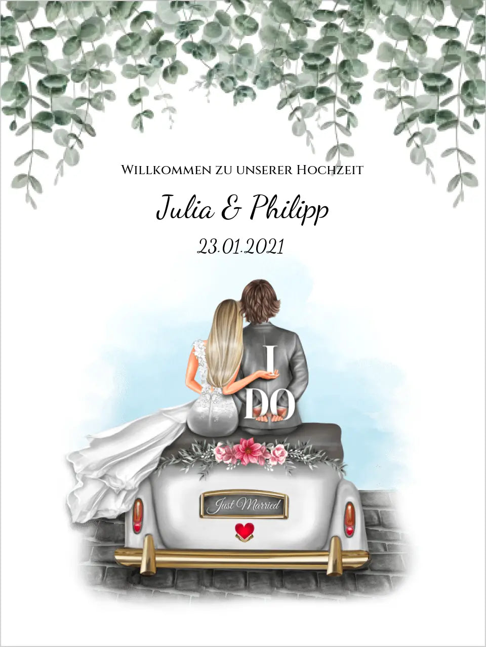 Willkommensposter Hochzeit  | Willkommensschild Hochzeit personalisiert | Hochzeitsempfang Tafel