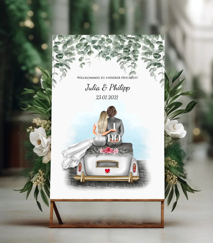 Willkommensposter Hochzeit  | Willkommensschild Hochzeit personalisiert | Hochzeitsempfang Tafel