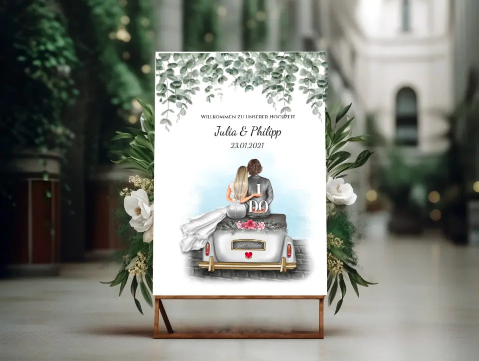 Willkommensposter Hochzeit  | Willkommensschild Hochzeit personalisiert | Hochzeitsempfang Tafel