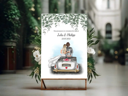 Willkommensposter Hochzeit  | Willkommensschild Hochzeit personalisiert | Hochzeitsempfang Tafel